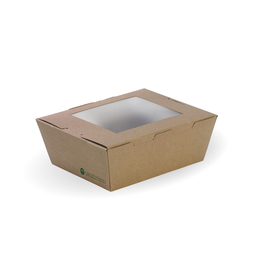 BioPak Medium BioBoard Lunch Box with Window - Sandhurst Cleaning Supplies Bendigo