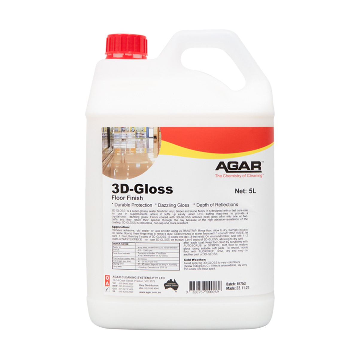 AGAR 3D-GLOSS - Sandhurst Cleaning Supplies Bendigo