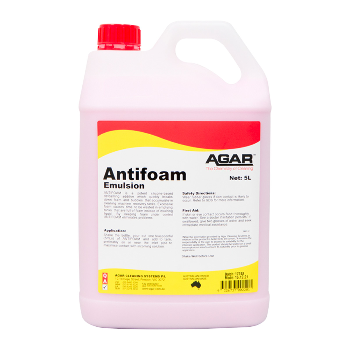 Agar Antifoam - Sandhurst Cleaning Supplies Bendigo