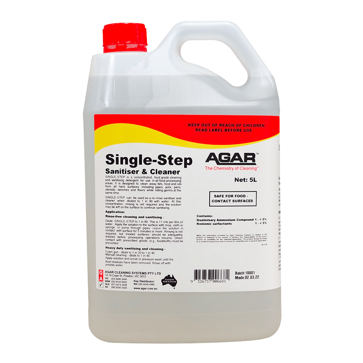 Agar Single Step - Sandhurst Cleaning Supplies Bendigo