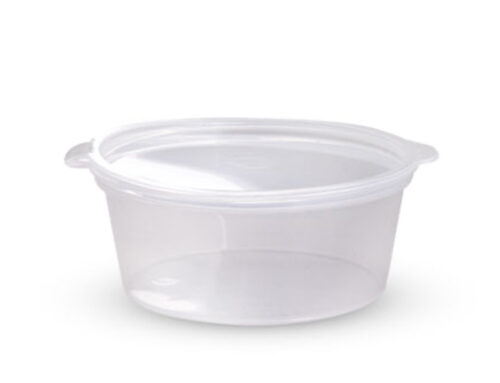 Clear Sauce Cups with Hinged Lids